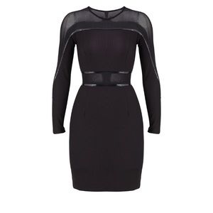 Black dress with sheer cutouts